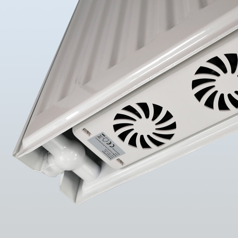 Radboost fans fans on a light grey background