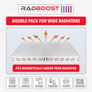 RADBOOST radiator booster fan double pack for wide radiators with magnetic installation feature.
