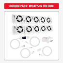 Double pack of booster fans with accessories on a white background