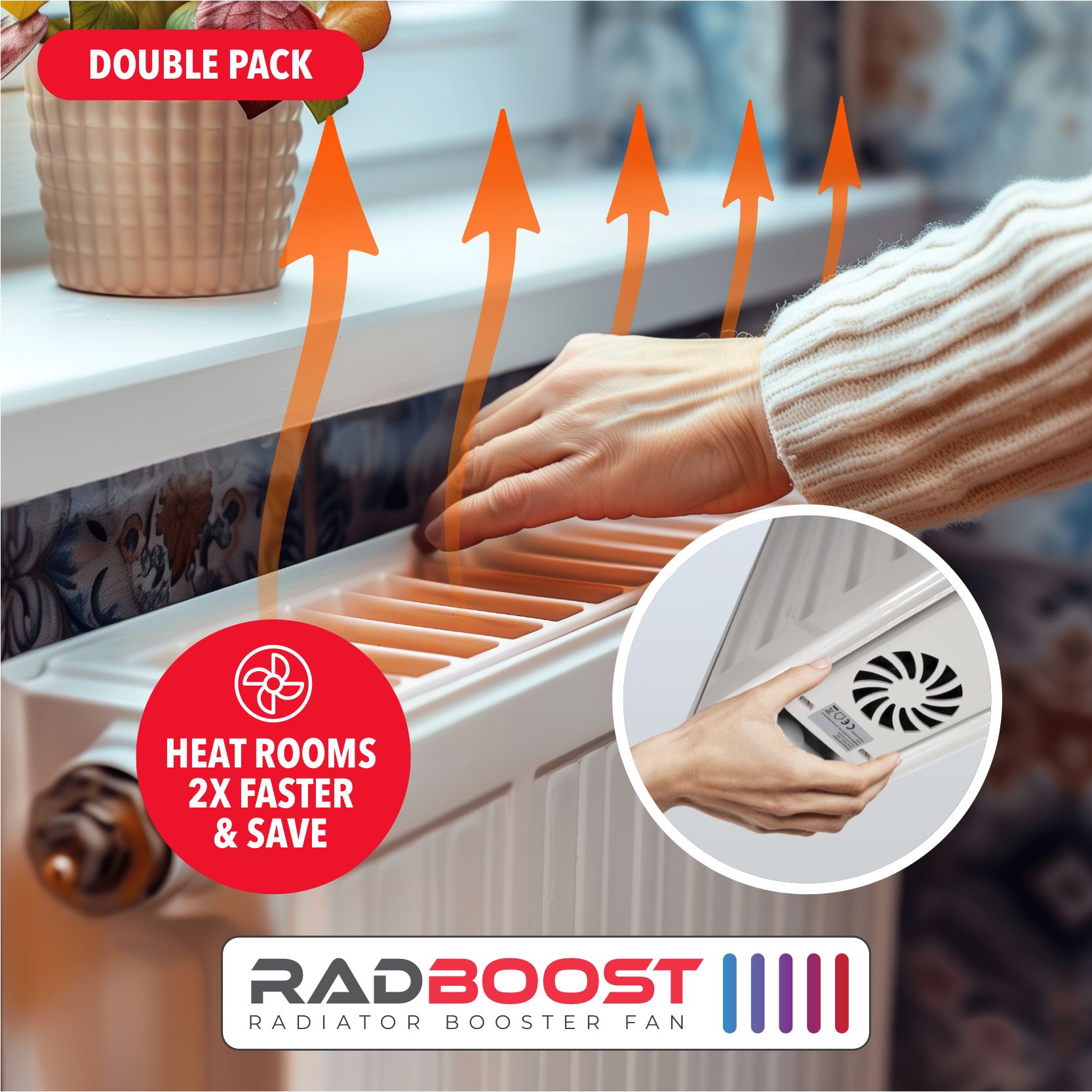 Radboost Radiator Booster Fan - Double Pack